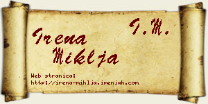Irena Miklja vizit kartica